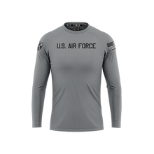 Load image into Gallery viewer, USAFA BASEBALL ON FIELD AUTHENTIC PERFORMANCE LONG SLEEVE TEE- GREY