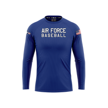 Load image into Gallery viewer, USAFA BASEBALL ON FIELD AUTHENTIC PERFORMANCE LONG SLEEVE TEE- BLUE