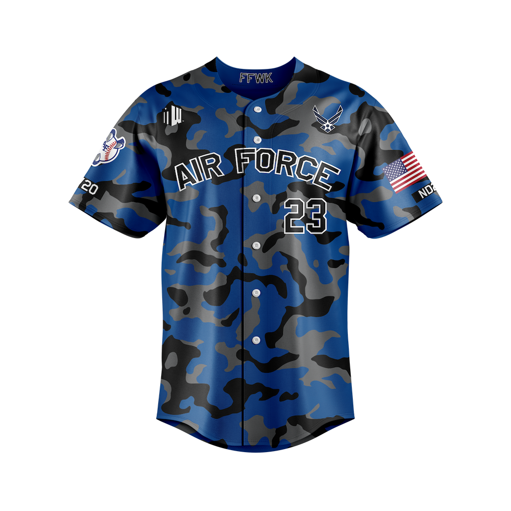 USAFA BASEBALL ON FIELD AUTHENTIC BLUE CAMO JERSEY